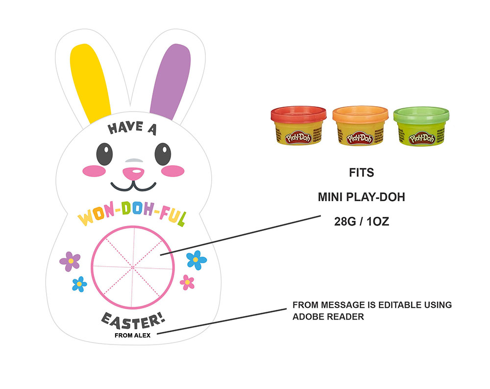 Rabbit play doh holder for fun sized tubs of play doh Rabbit play doh holder for fun sized tubs of play doh